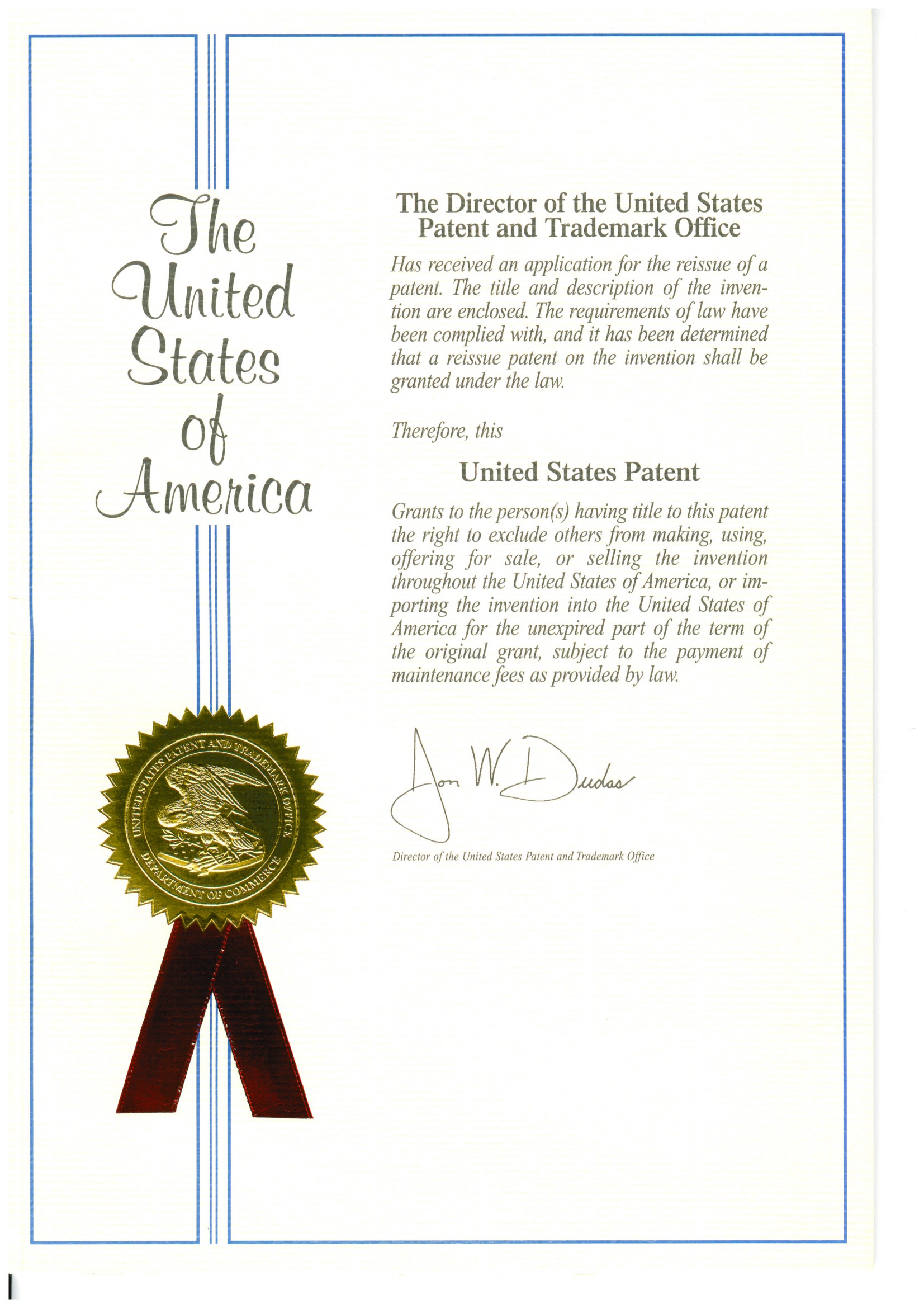 Certificates and patents